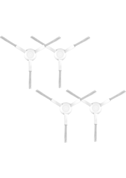 Xiaomi S10 ( B106GL ) Robot Süpürge ile Uyumlu 4'lü Beyaz Yan Fırça - Yedek Parça Seti