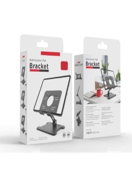 Pro Katlanabilir Masaüstü Siyah Tablet ve Telefon Standı Tablet Tutucu Telefon Tutucu Bracket