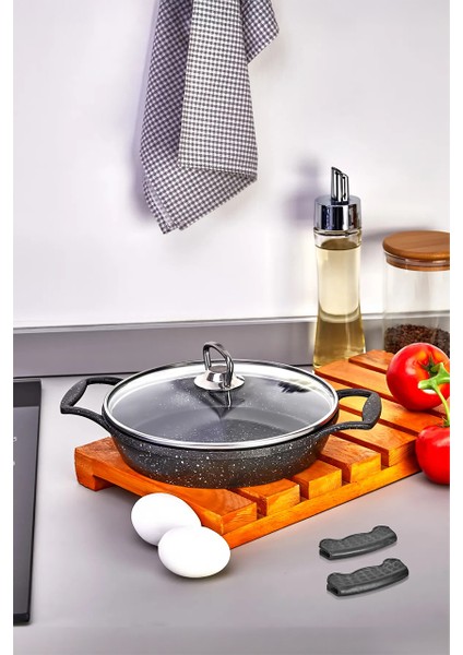 Granit 18 cm Sahan Cam Kapaklı