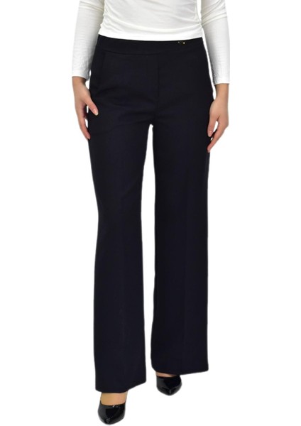 Kadın Bol Paça Beli Lastikli Kumaş Pantolon BGL-ST04322