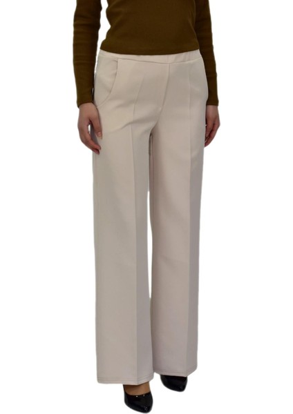 Kadın Bol Paça Beli Lastikli Kumaş Pantolon BGL-ST04322 modelleri