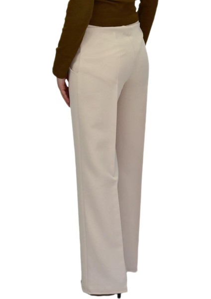 Kadın Bol Paça Beli Lastikli Kumaş Pantolon BGL-ST04322 indirimleri