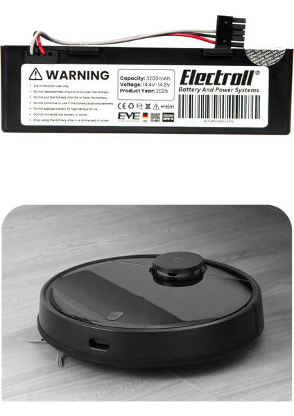 Xiaomi Mi Vacuum Mop Pro Stytj02ym Batarya (ORJİNAL KAPASİTE) 3.200mah Pil Robot Batarya Değişimi