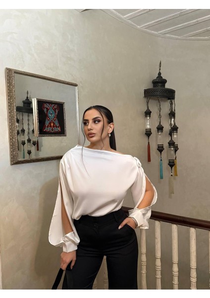Saten Askılı Bluz