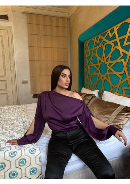 Saten Askılı Bluz