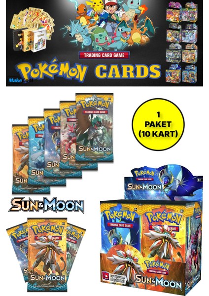 Pokemon Oyun Kartı Tcg Sun & Moon Booster Pack - 1 Paket (10 Kart) fiyatları
