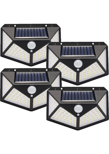 100 Ledli Solar Güneş Enerjili Hareket Sensörlü Bahçe Balkon Garaj Ev Aydınlatma Lambası 1 Adet fırsatları
