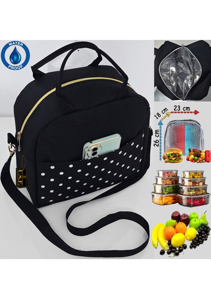 Sıcak, Soğuk Isı Yalıtımlı Termal Termoslu Yemek, Mama, Beslenme, Gıda Için Askılı Taşıma Çantası