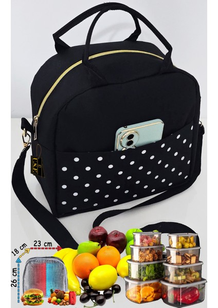 Sıcak, Soğuk Isı Yalıtımlı Termal Termoslu Yemek, Mama, Beslenme, Gıda Için Askılı Taşıma Çantası