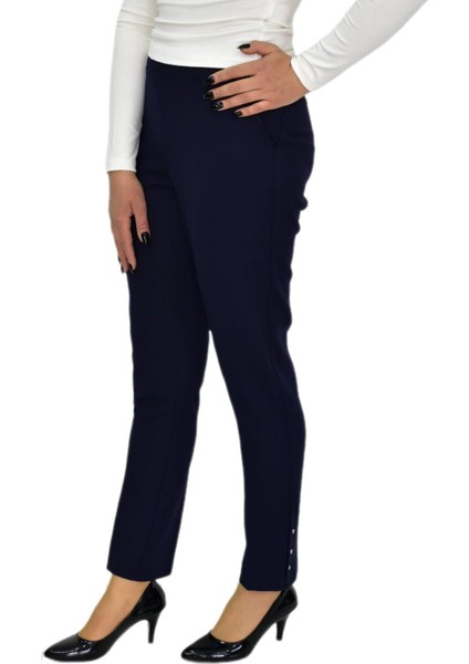 Kadın Paça Puntalı Beli Lastikli Kumaş Pantolon BGL-ST04323