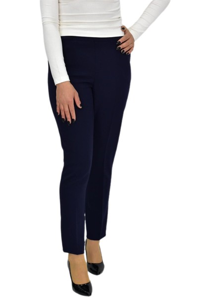 Kadın Paça Puntalı Beli Lastikli Kumaş Pantolon BGL-ST04323