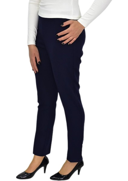 Kadın Paça Puntalı Beli Lastikli Kumaş Pantolon BGL-ST04323