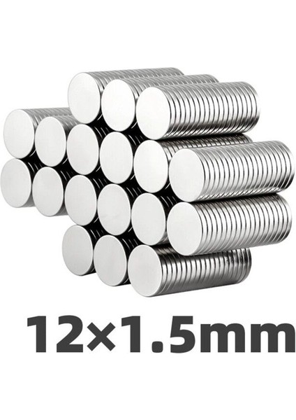 10 Adet Neodyum Mıknatıs 12X1.5 mm Dekoratif Magnet Güçlü Çekim