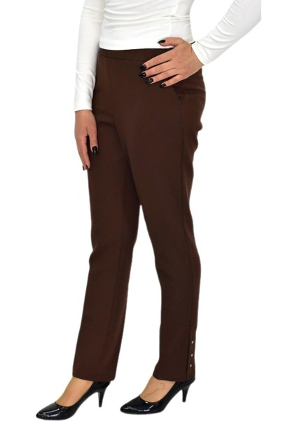 Kadın Paça Puntalı Beli Lastikli Kumaş Pantolon BGL-ST04323