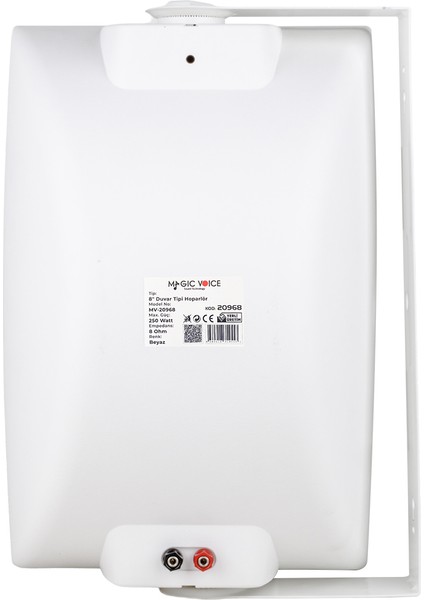 Magıcvoıce MV-20968 20 cm 250 Watt 8 Ohm 8 Iki Yollu Trafosuz Beyaz Sütün Hoparlör (Dh 8AW)