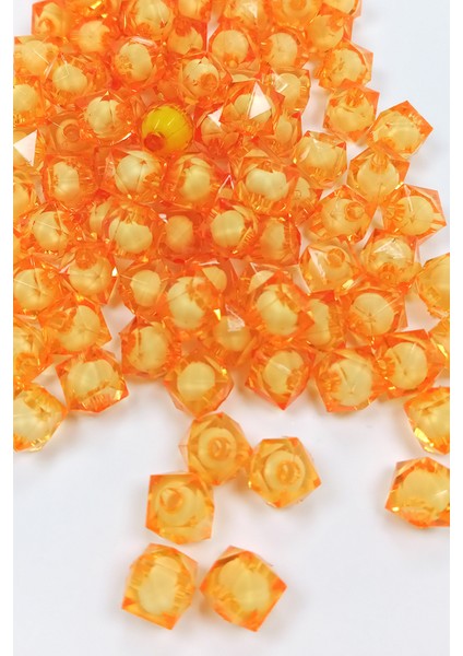 Küp Boncuk Içten Boncuklu Bileklik Çanta Boncuğu 10 mm 50 Gr Turuncu - BNC452 fiyatları