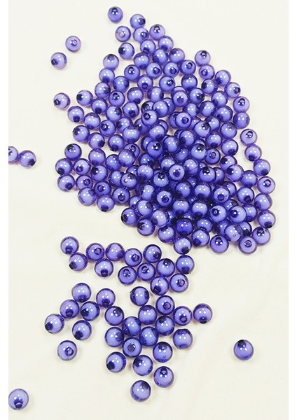 Yuvarlak Boncuk Içten Boncuklu Bileklik Çanta Boncuğu 8 mm 50 Gr Eflatun - BNC472