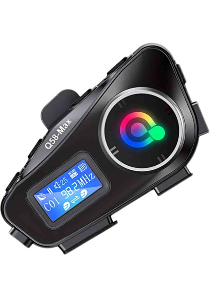Q58 Max Intercom Kask Kulaklık Ekranlı Model Fm Radyo Özellikli 500 Metre Çekim Alanı