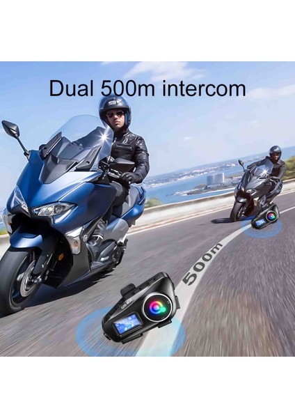 Q58 Max Intercom Kask Kulaklık Ekranlı Model Fm Radyo Özellikli 500 Metre Çekim Alanı