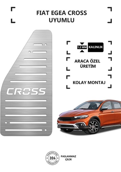 Fıat Egea Cross Krom Ayak Dayama Dinlendirme Pedalı