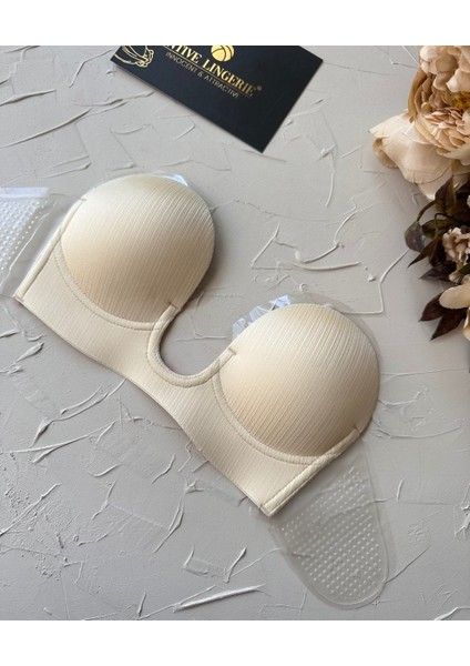 Intive Revolution Yeni Nesil Parlak Yüzeyli V Yaka Yanlardan Yapıştırma Hayalet Straplez Sütyen modelleri