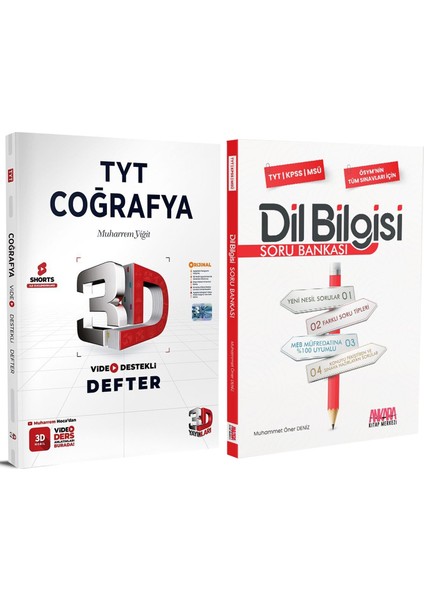 Tyt Coğrafya Video Destekli Defter ve Akm Dil Bilgisi Soru Bankası Seti (2 Kitap)