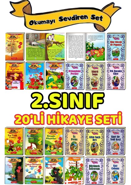 2 ve 3. Sınıf Okumayı Sevdiren Hikaye Kitabı Seti 20 Kitap Çoksatan (Ciltli)