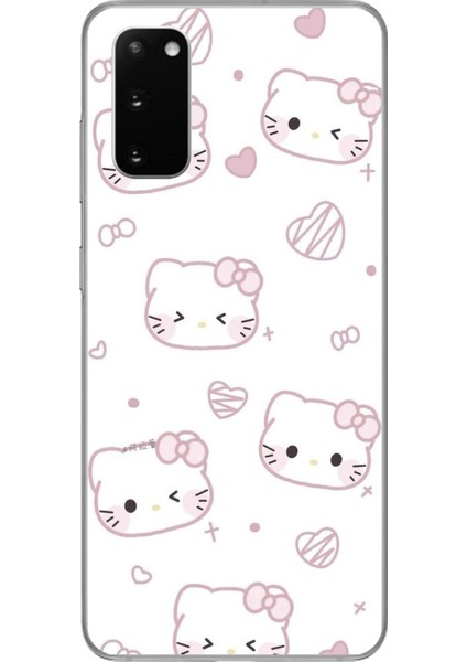 Samsung Galaxy S20 Uyumlu Şeffaf Kılıf Hello Kitty Tasarımlı