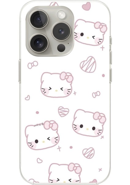 iPhone 14 Pro Uyumlu Şeffaf Kılıf Hello Kitty Tasarımlı