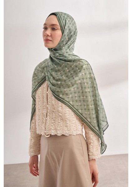Vual Monogram Desen Şal 3361-KETEN Yeşili fiyatları