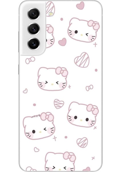 Samsung Galaxy S21 Fe Uyumlu Şeffaf Kılıf Hello Kitty Tasarımlı