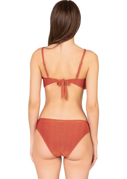 Kadın Bağlama Detaylı Straplez Kiremit Bikini Takımı fiyatları
