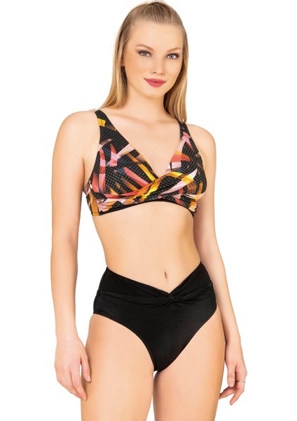 Kadın Çapraz Detaylı Toparlayıcı Yüksek Bel Bikini Takımı