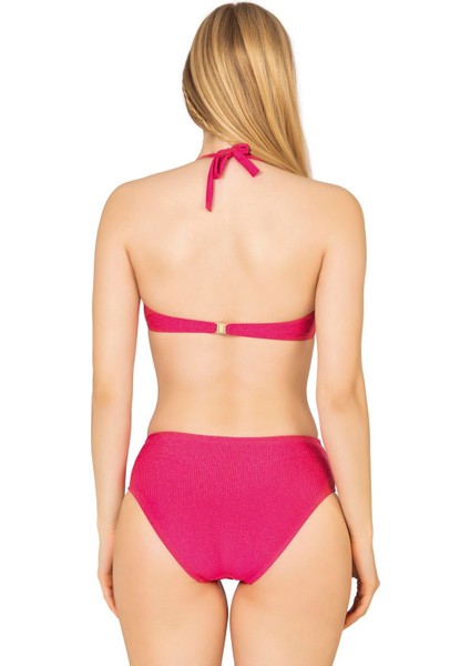 Kadın Büzgü Detaylı Destekli Pembe Bikini Takımı fiyatları