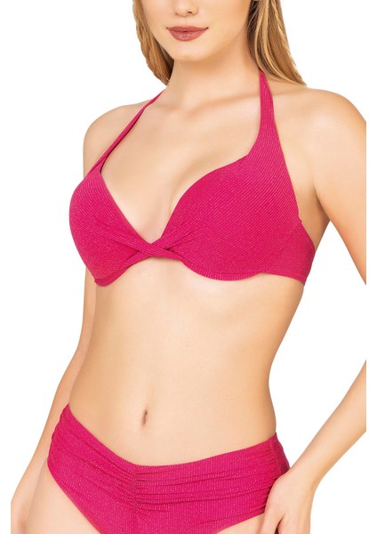 Kadın Büzgü Detaylı Destekli Pembe Bikini Takımı fırsatları
