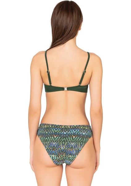 Kadın Destekli Çapraz Detaylı Yeşil Bikini Takımı fiyatları