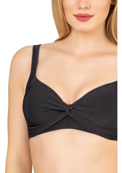 Kadın Toparlayıcı Bağlama Detaylı Siyah Bikini Takımı fırsatları