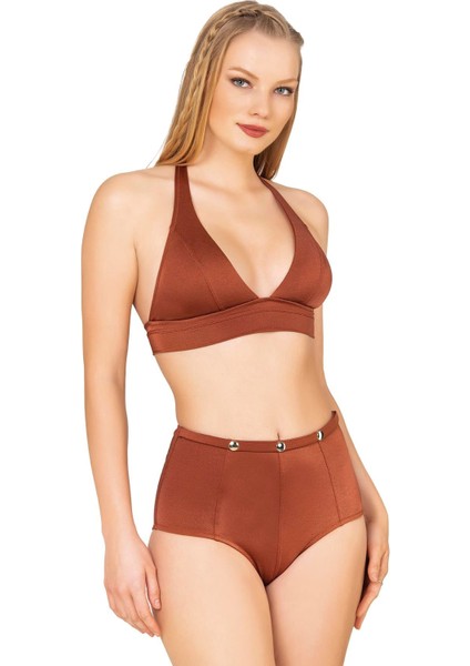 Kadın Aksesuarlı Yüksek Bel Toparlayıcı Kiremit Mayo modelleri