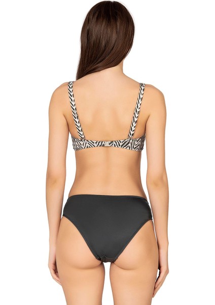 Kadın Zigzag Desenli Bağlama Detaylı Toparlayıcı Bikini Takımı fiyatları