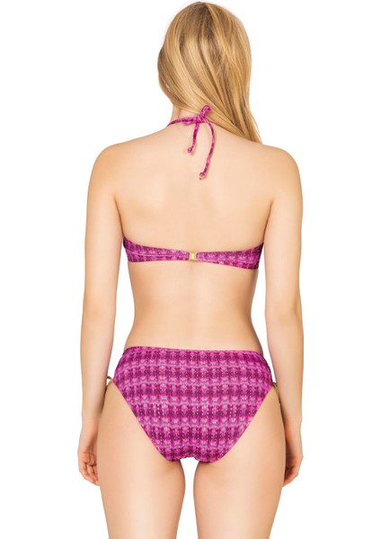 Kadın Pembe Parıltılı Straplez Ip Detaylı Bikini Takımı fiyatları