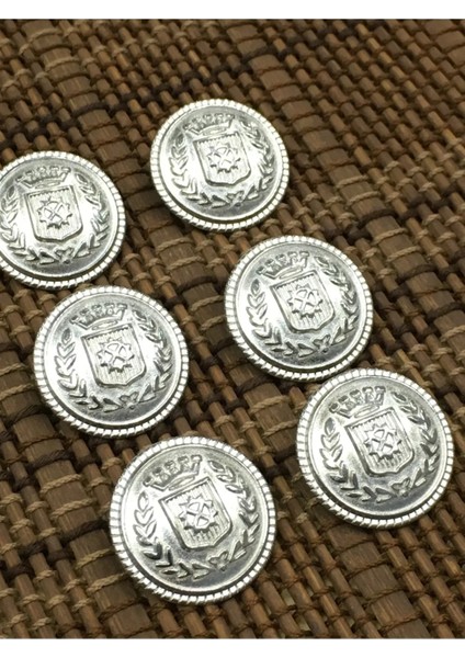 8 Adet 15 mm 1.5 cm Büyük Boy Çelenk Model Gümüş Renk Trençkot Kaban ve Blazer Ceket Düğmesi modelleri