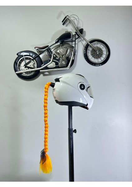 Motor & Motosiklet Kask Dış Aksesuar Tek Turuncu Örgü Saç