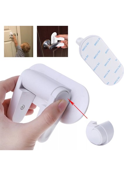 Çocuk Güvenlik Kilidi, Çocuk Kapı Kilidi, Kendinden Yapışkanlı Emniyet Kilidi Çok Fonksiyonlu Kilit 2 Adet fırsatları