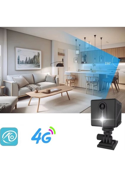 3036 4g Mini Akıllı Kamera Sesli Gece Görüş İnsan Algılama Dahili Batarya O-Kam Pro Türkçe App