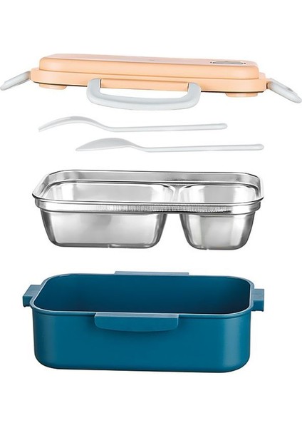 2 Bölmeli Paslanmaz Çelik Yemek Kabı Beslenme Kabi Saklama Kabı Lunch Box Renkli modelleri