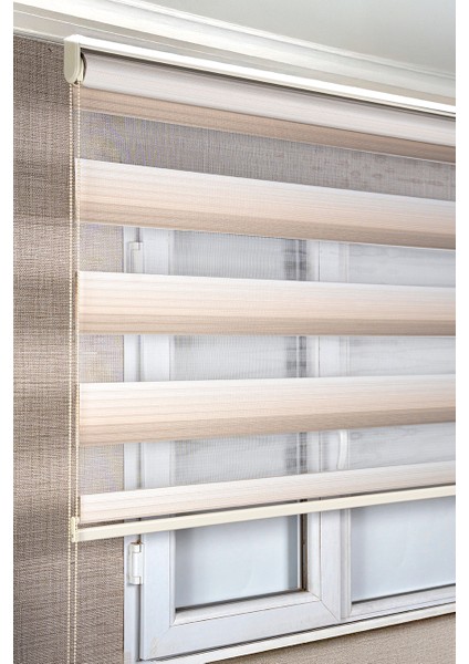 Gri Renk Geçişli Degrade Zebra Kaliteli Güneşlik Stor Perdeler