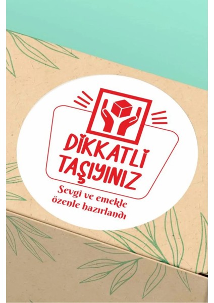 Sticker Teşekkürler Etiketi Dikkatli Taşıyınız Kargo Ambalaj Etiketi - 3X3CM 96 Adet