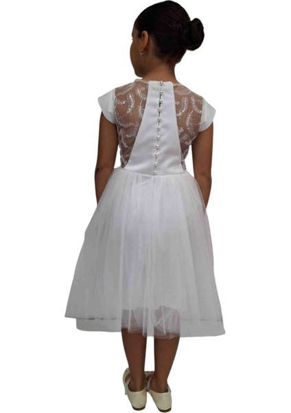 Kız Çocuk Beyaz Balo Abiye Elbise First Communion Dress Girl Wedding Dress Düğün modelleri