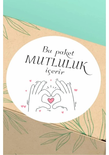 Paketleme Teşekkürler Etiketi Mutluluk Içerir Kargo Ambalaj Etiketi - 3X3CM 96 Adet