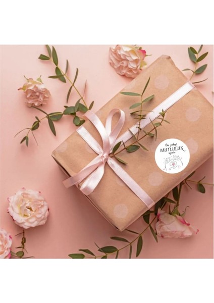 Paketleme Teşekkürler Etiketi Mutluluk Içerir Kargo Ambalaj Etiketi - 3X3CM 96 Adet
